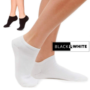 Black & White Fehér - Fekete Női Bokazokni
