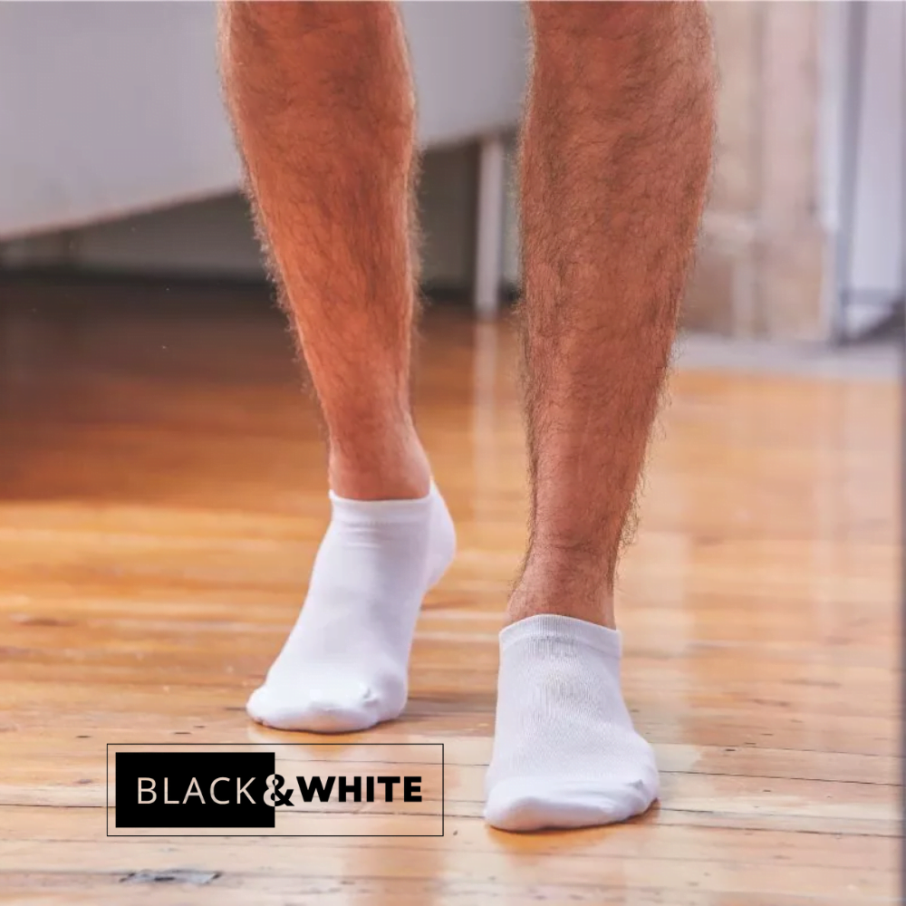 Black & White Fehér Férfi Bokazokni